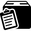 commercial-delivery-symbol-of-a-list-on-clipboard-on-a-box-package
