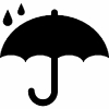 protection-symbol-of-opened-umbrella-silhouette-under-raindrops