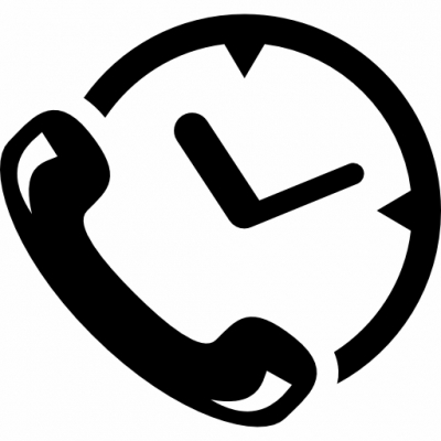 phone-auricular-and-clock-delivery-symbol