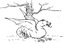 dragon_in_woods_BW