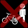 stampen fiets kruis rood