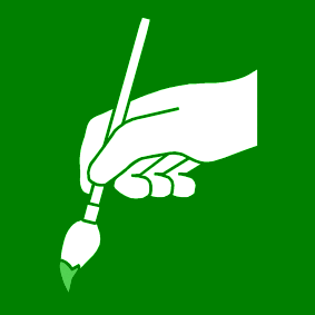 schilderen penseelgreep groen