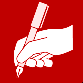 schrijven pengreep rood